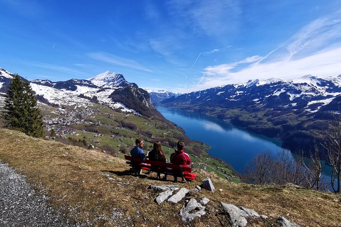 From Zurich: Breathtaking waterfall and lakes private tour - Lake Walen from above and below