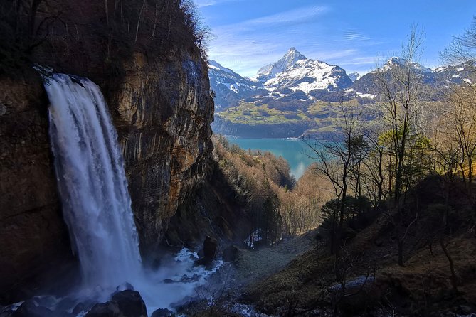 From Zurich: Breathtaking waterfall and lakes private tour - Diesbachfall, a compact burst of power