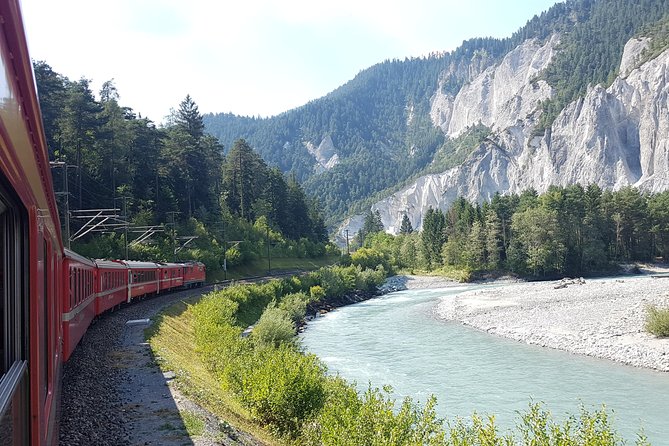 Glacier Express Panoramic Train Round Trip in one Day Private Tour from Luzern - Disentis offers a brief ten-minute pause