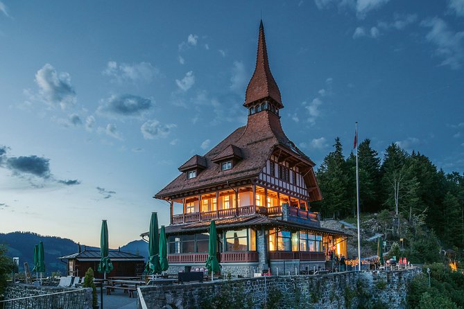Harder Kulm - Top of Interlaken - Cable Car Ticket - Eating in the castle-like restaurant