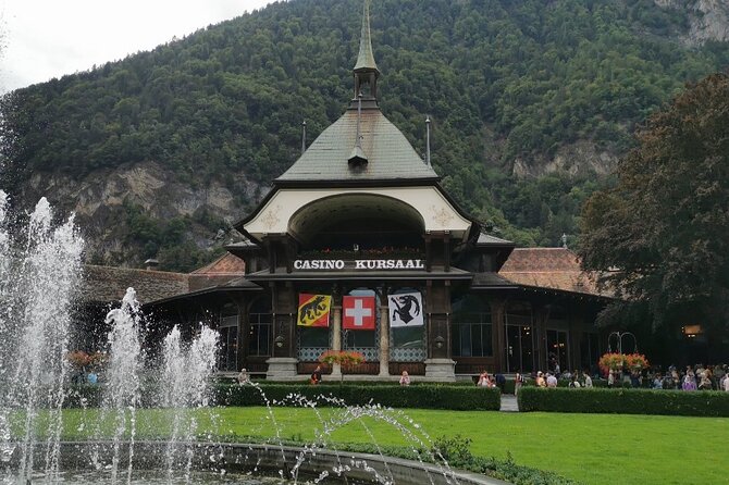Interlaken sightseeing: Lauterbrunnen, Brienz, Interlaken - Giessbach Falls and the historic hotel above the lake
