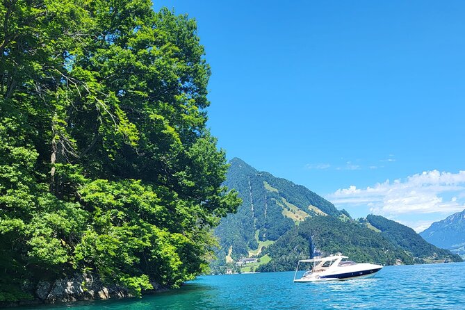 Lake Lucerne boat tour for an afternoon! - Learning to steer with skipper Erik