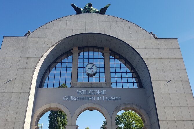 Luzern Elegance: Private City Walk and Panoramic Lake Cruise - St. Leodegar and the Lion Monument add weight