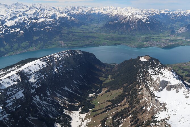 Private helicopter tour to the Swiss Alps - see the Eiger, Monch and Jungfrau - Interlaken between two blue lakes