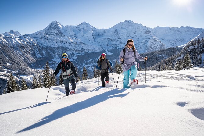 Snowshoe Adventure in the Swiss Alps - Getting fitted with snowshoes, poles, and boots
