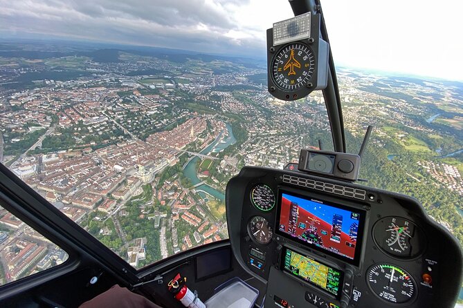 Swiss Capital city helicopter sightseeing tour - the ideal flight to see Berne - A football stadium with a very Swiss roof